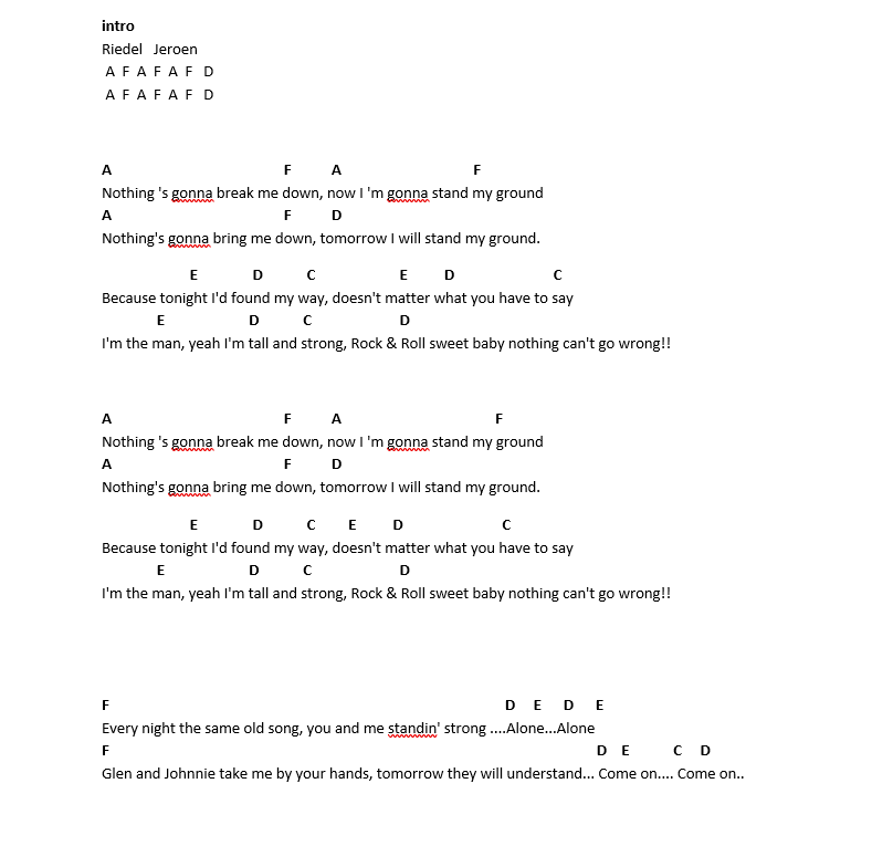 glen and johnnie tekst